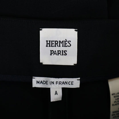 Hermes 22aw Wool Center Press Tapered Slacks Pants Black Women's