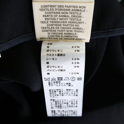 Hermes 22aw Wool Center Press Tapered Slacks Pants Black Women's