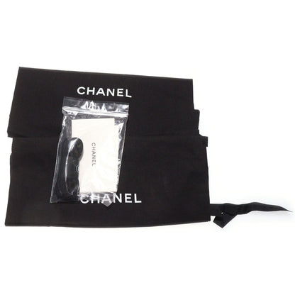 Chanel Coco Mark Logo Print Leather Canvas Boa Lining Lace Up High Cut Shoes