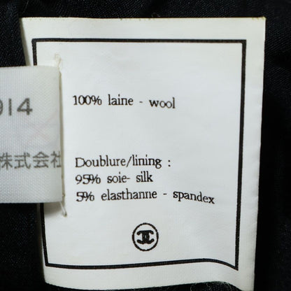 Chanel 94aw Wool Tweed Tight Mini Skirt Black Women's