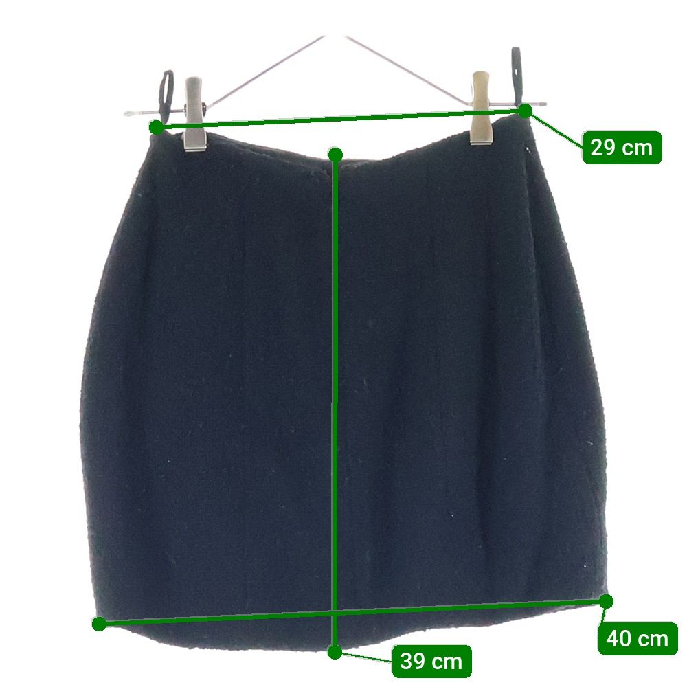 Chanel 94aw Wool Tweed Tight Mini Skirt Black Women's