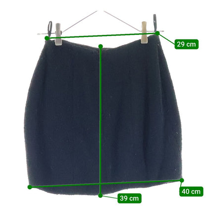 Chanel 94aw Wool Tweed Tight Mini Skirt Black Women's