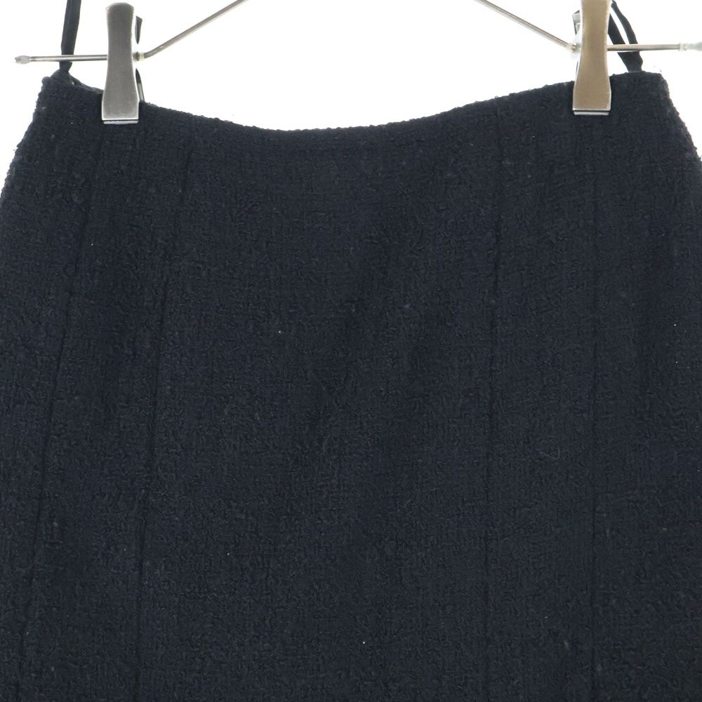 Chanel 94aw Wool Tweed Tight Mini Skirt Black Women's