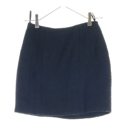 Chanel 94aw Wool Tweed Tight Mini Skirt Black Women's