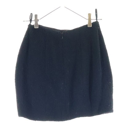 Chanel 94aw Wool Tweed Tight Mini Skirt Black Women's