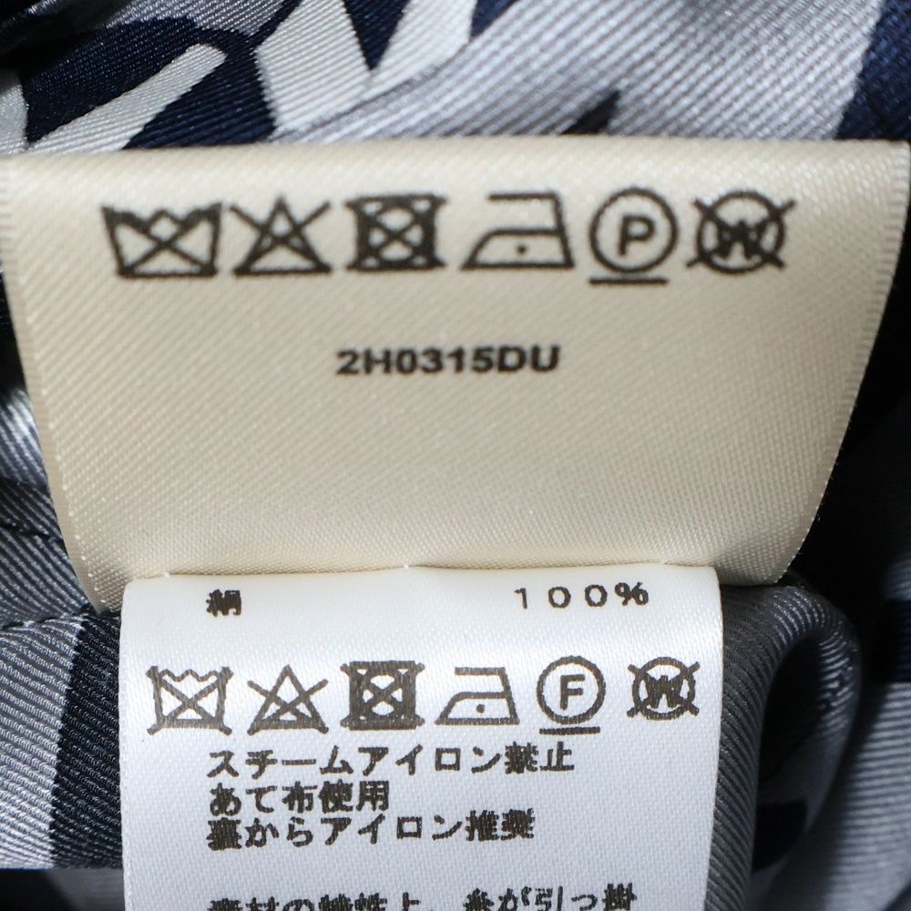 Hermes 22aw Silk Scarf Pattern Print Medium Skirt Gray/navy Women's