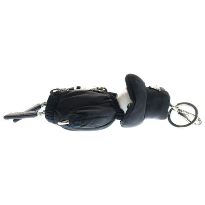 Prada Soft Robot Re-Nylon Bag Charm Key Holder Key Ring Black Nylon 1tt181