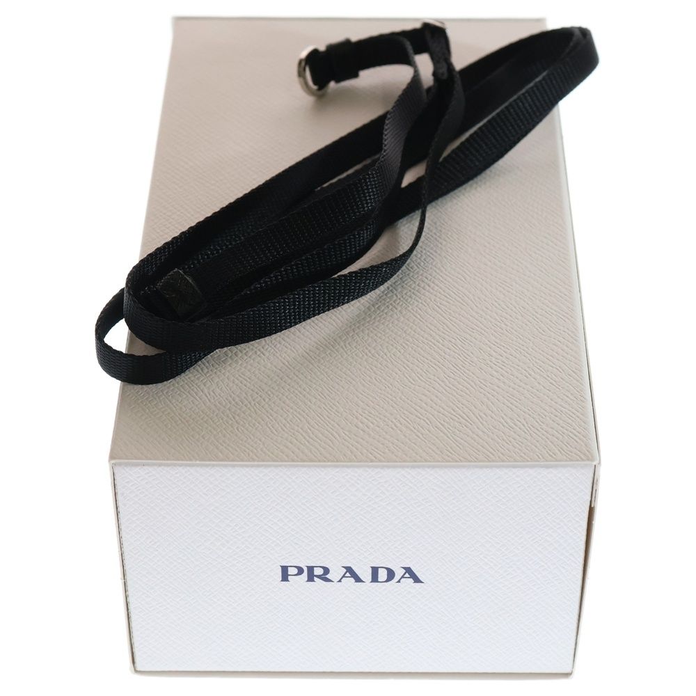 Prada Soft Robot Re-Nylon Bag Charm Key Holder Key Ring Black Nylon 1tt181