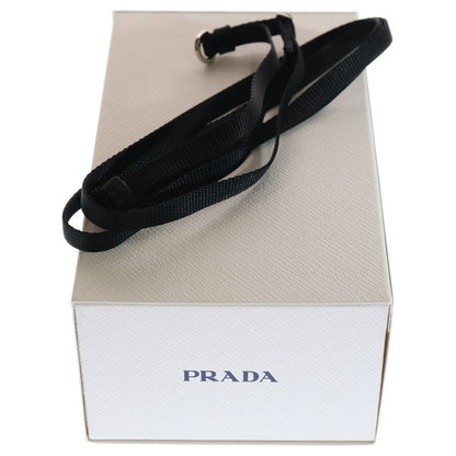 Prada Soft Robot Re-Nylon Bag Charm Key Holder Key Ring Black Nylon 1tt181