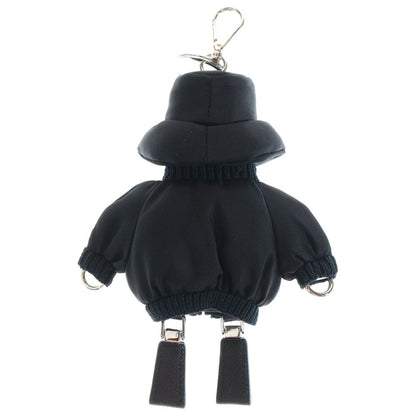 Prada Soft Robot Re-Nylon Bag Charm Key Holder Key Ring Black Nylon 1tt181