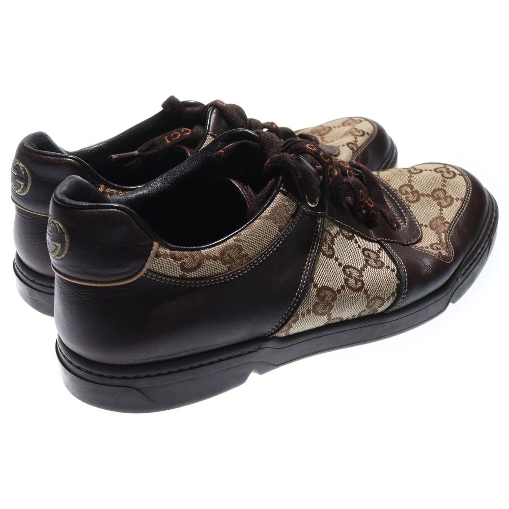 Gucci GG All Over Pattern Sherry Line Low Cut Sneakers Brown