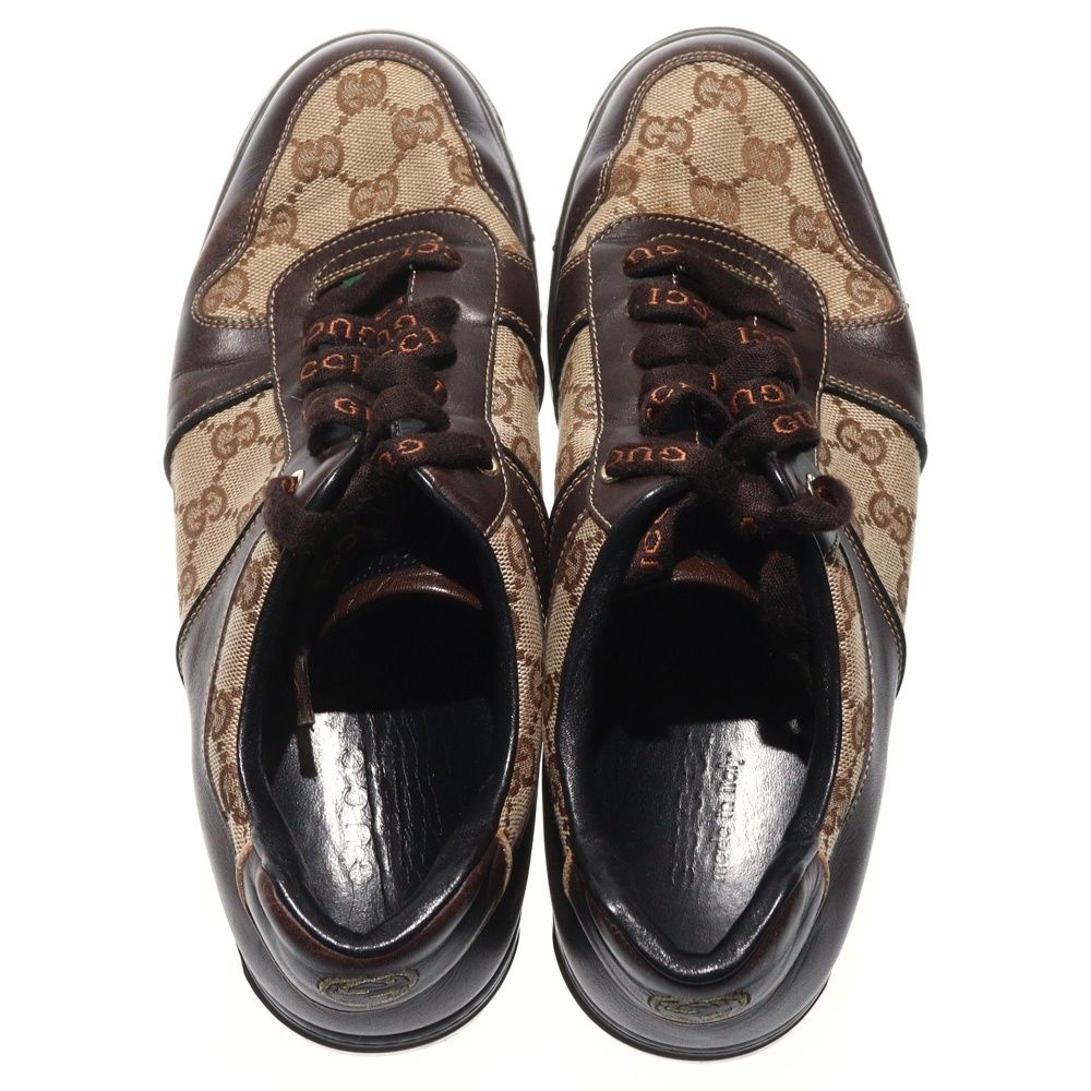 Gucci GG All Over Pattern Sherry Line Low Cut Sneakers Brown