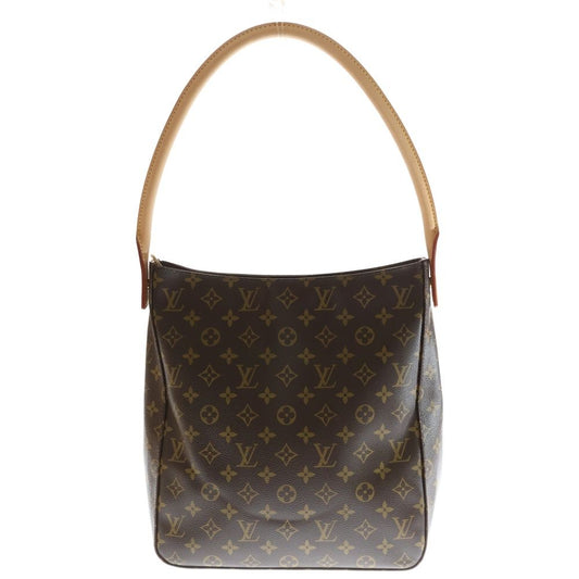 Louis Vuitton Monogram Looping GM Handbag Tote Bag Brown Leather ×pvc M51145