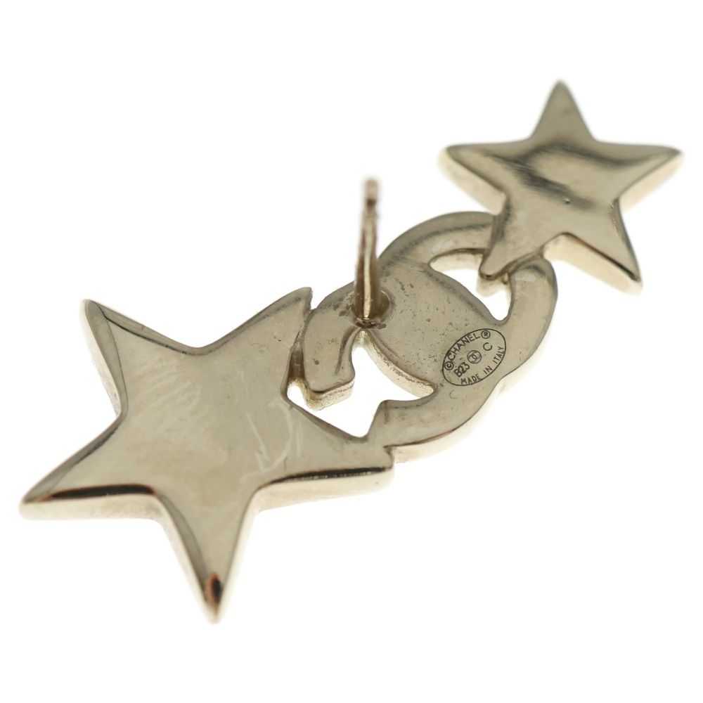 Chanel Coco Mark Star Rhinestone Earrings GP Ab9819 Gold