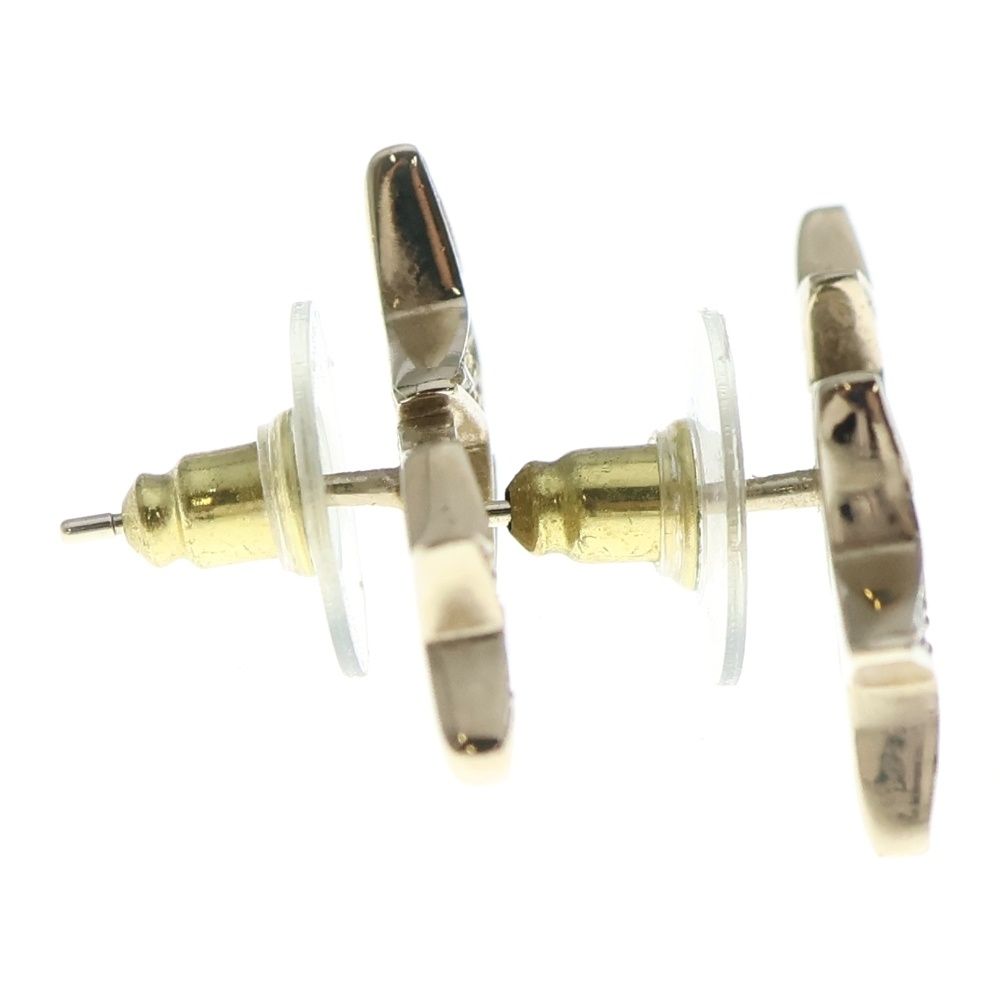 Chanel Coco Mark Star Rhinestone Earrings GP Ab9819 Gold
