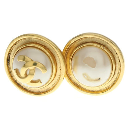 Chanel Cocomark Fake Pearl Earring 95p Gold