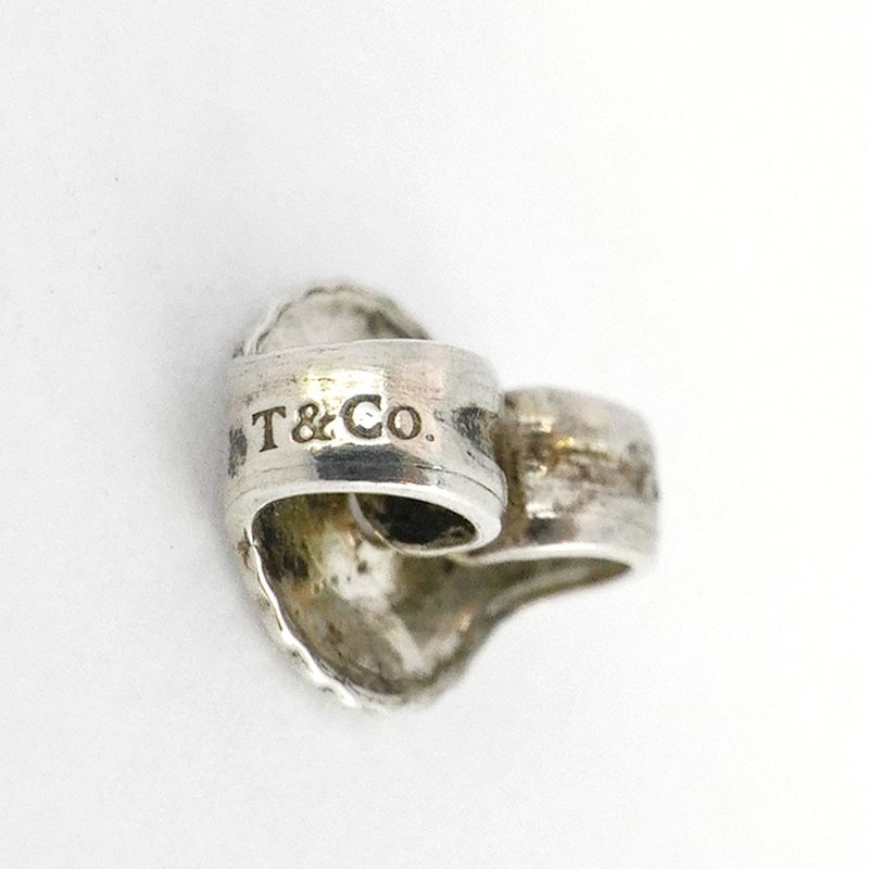 Tiffany & Co Earrings Open Heart 925 Silver Ladies