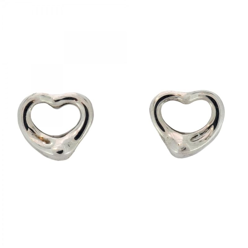 Tiffany & Co Earrings Open Heart 925 Silver Ladies