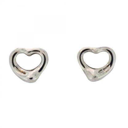 Tiffany & Co Earrings Open Heart 925 Silver Ladies