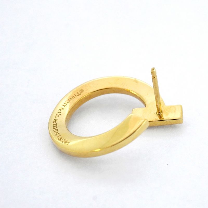 Tiffany & Co Earrings T One Open Hoop Pavé 18k Yellow Gold Yellow Gold Diamond