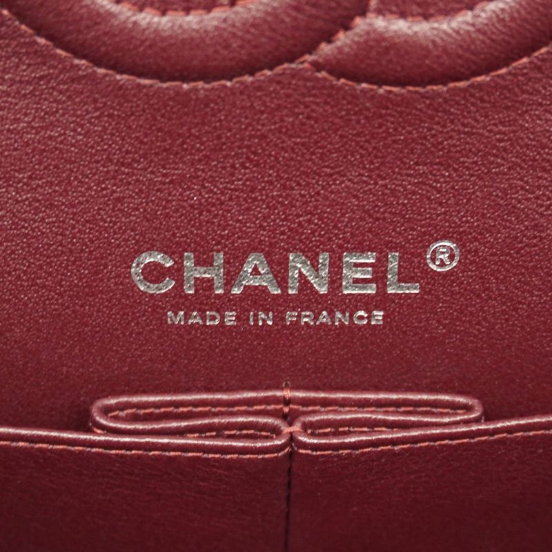 Chanel Shoulder Bag Matelasse Caviar Skin Black Silver Hardware Women