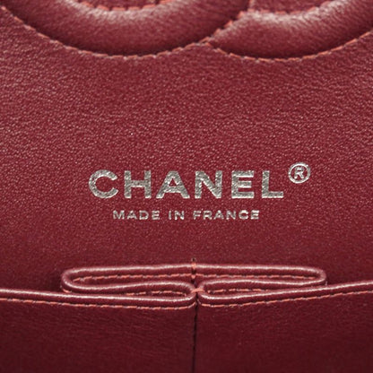 Chanel Shoulder Bag Matelasse Caviar Skin Black Silver Hardware Women