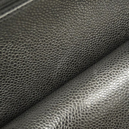 Chanel Shoulder Bag Matelasse Caviar Skin Black Silver Hardware Women