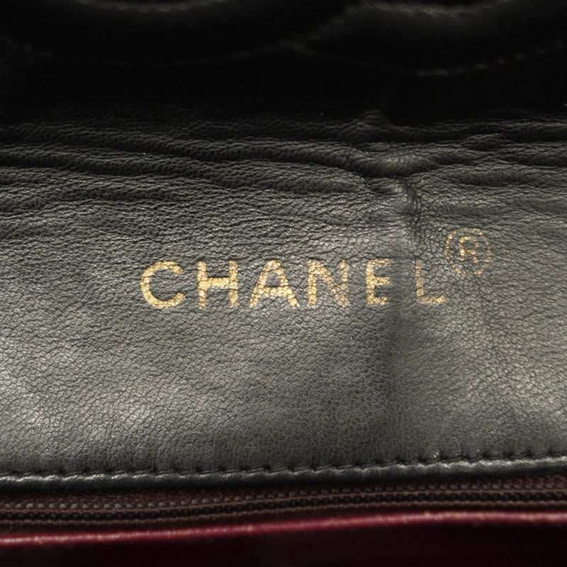 Chanel Shoulder Bag Matelasse Lambskin Black Bordeaux Gold Hardware Women