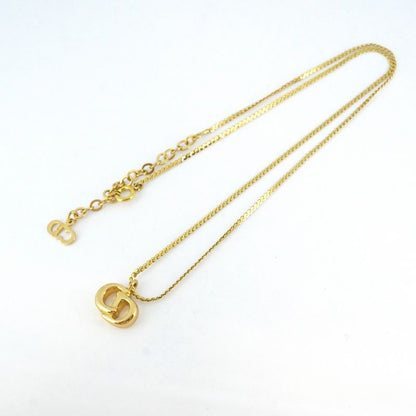 Christian Dior Necklace CD Logo GP Plated Gold Ladies
