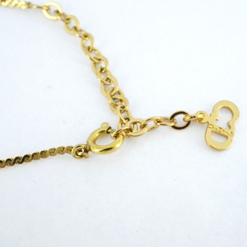 Christian Dior Necklace CD Logo GP Plated Gold Ladies