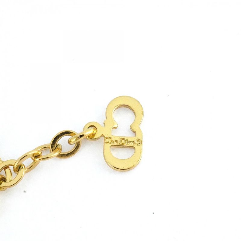 Christian Dior Necklace CD Logo GP Plated Gold Ladies