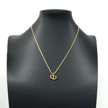Christian Dior Necklace CD Logo GP Plated Gold Ladies