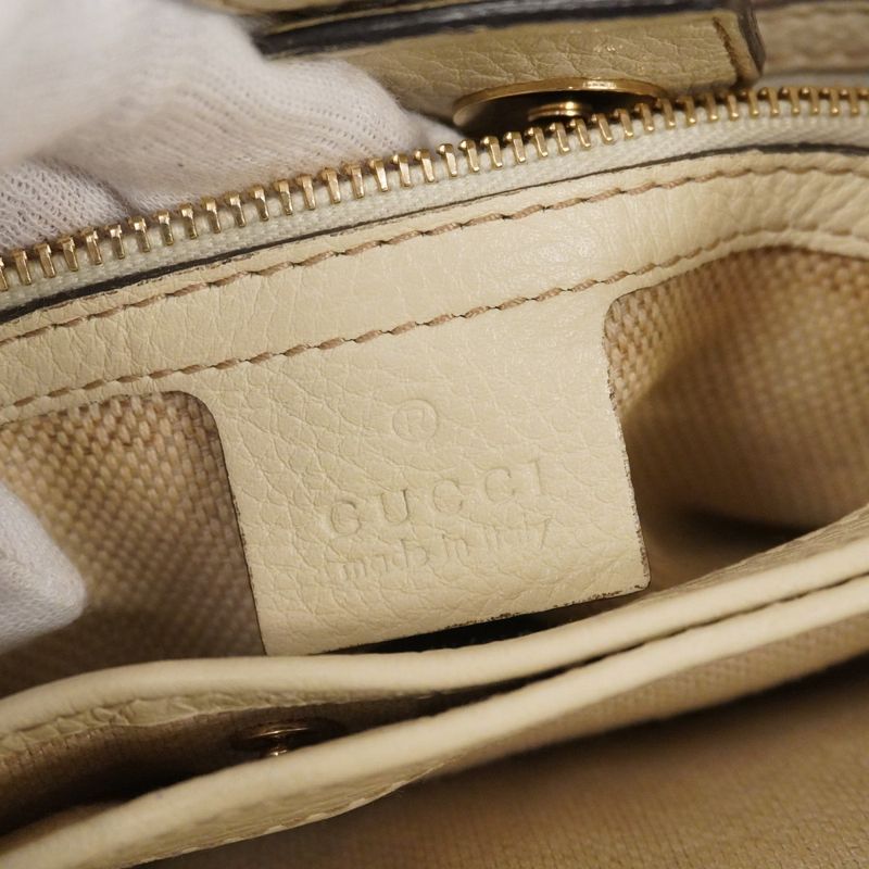 Gucci Handbag GG Canvas Bamboo 308360 Canvas Brown Ivory Gold Hardware 2way Bag