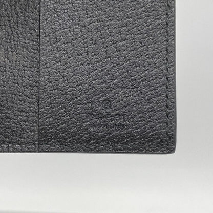 Gucci Key Case 495071 Leather Black Gold Hardware Men Women Unisex