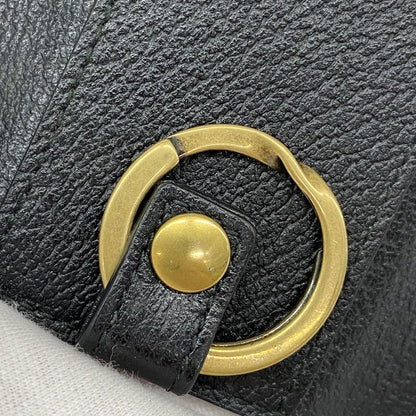 Gucci Key Case 495071 Leather Black Gold Hardware Men Women Unisex