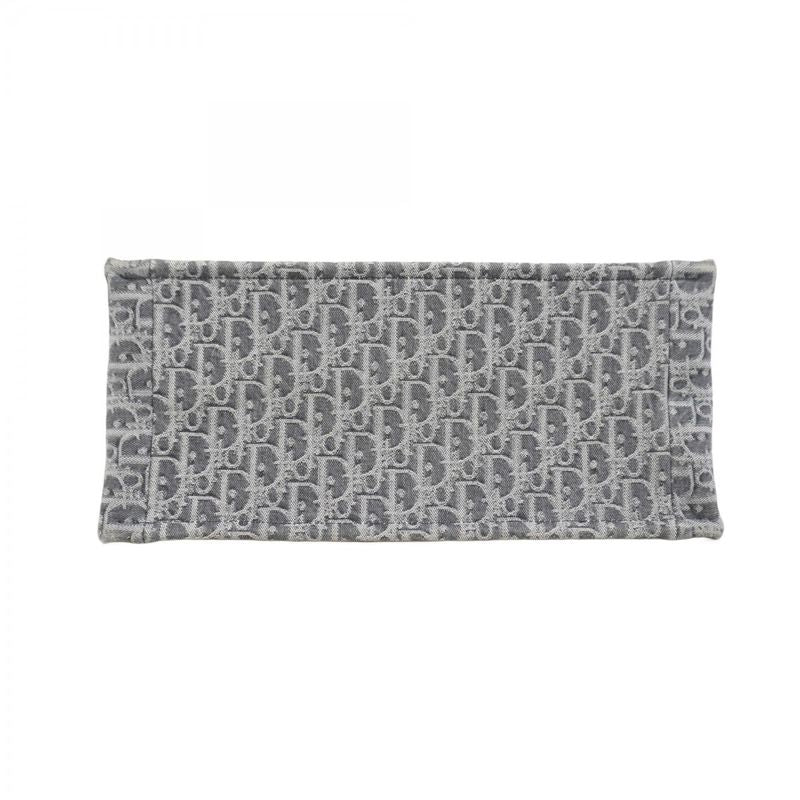 Christian Dior Tote Bag Oblique Book Tote Denim Gray Women's