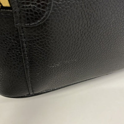Chanel Vanity Bag Caviar Skin Black Gold Hardware Women