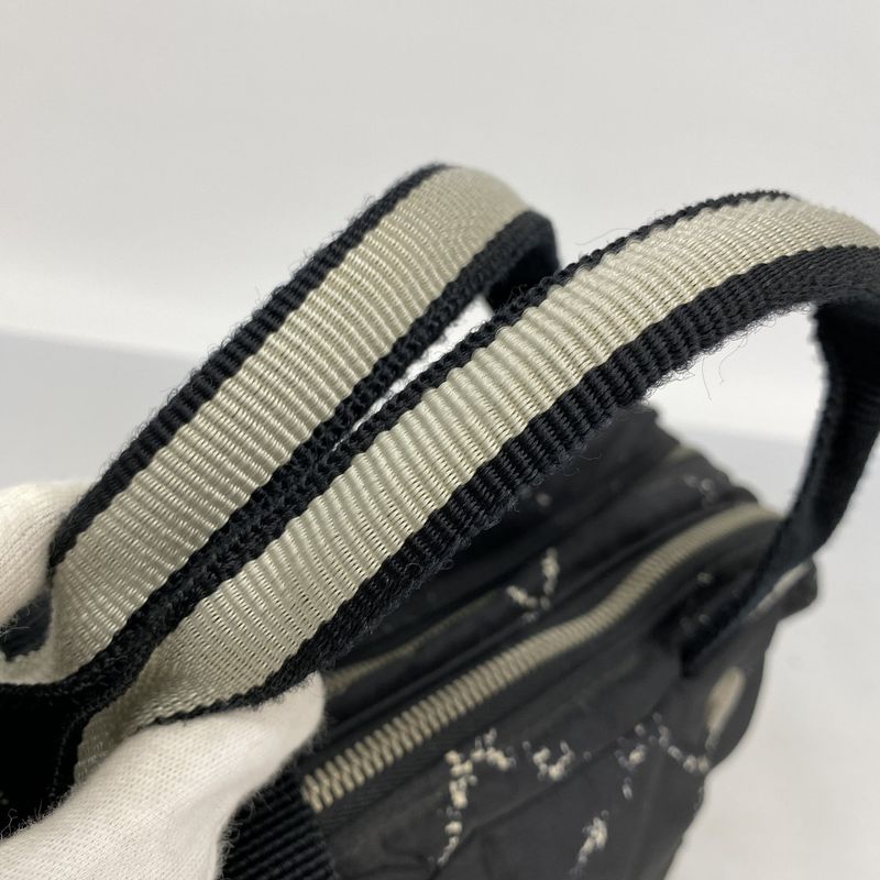 Chanel Handbag Travel Line Nylon Black Silver Hardware Women