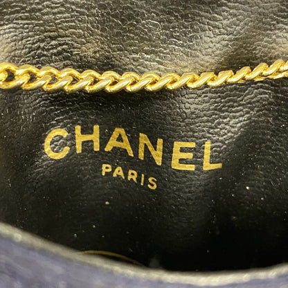 Chanel Pouch Matelasse Cotton Navy Gold Hardware Women