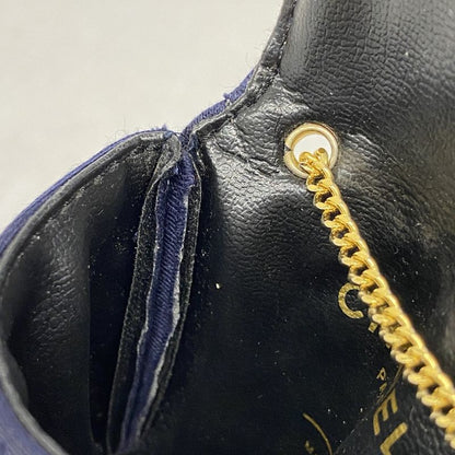 Chanel Pouch Matelasse Cotton Navy Gold Hardware Women