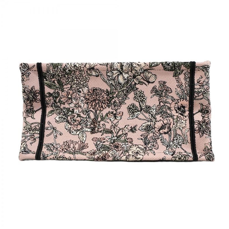 Christian Dior Tote Bag Book Tote Canvas Pink Black Cles Deuce