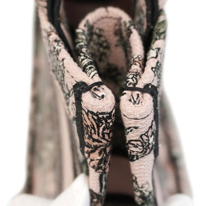 Christian Dior Tote Bag Book Tote Canvas Pink Black Cles Deuce