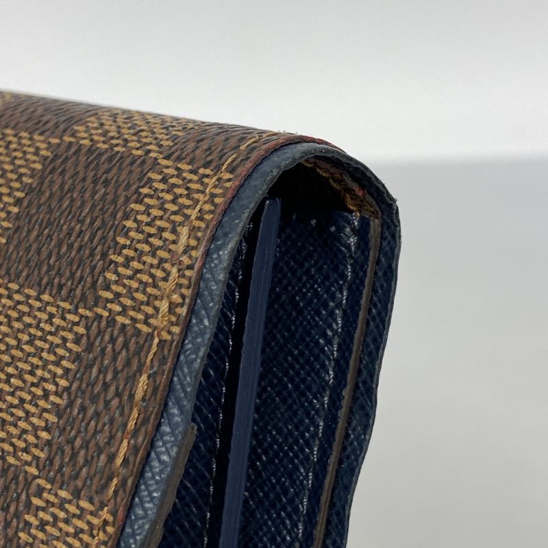 Louis Vuitton Long Wallet Damier Old Shape Portefeuille Brazza N63153 Navy