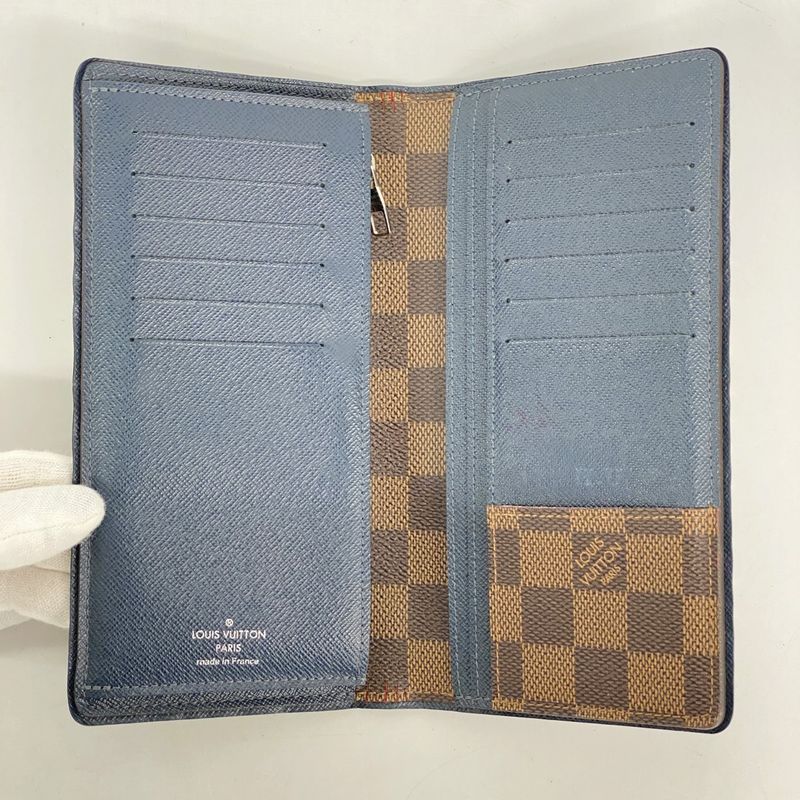 Louis Vuitton Long Wallet Damier Old Shape Portefeuille Brazza N63153 Navy