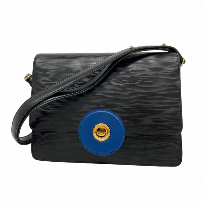 Louis Vuitton Shoulder Bag Epi Free Run M52415 Noir Black Toledo Blue Women's