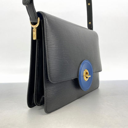 Louis Vuitton Shoulder Bag Epi Free Run M52415 Noir Black Toledo Blue Women's