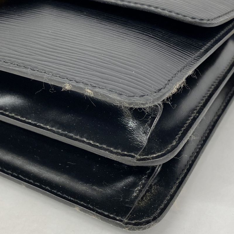 Louis Vuitton Shoulder Bag Epi Free Run M52415 Noir Black Toledo Blue Women's