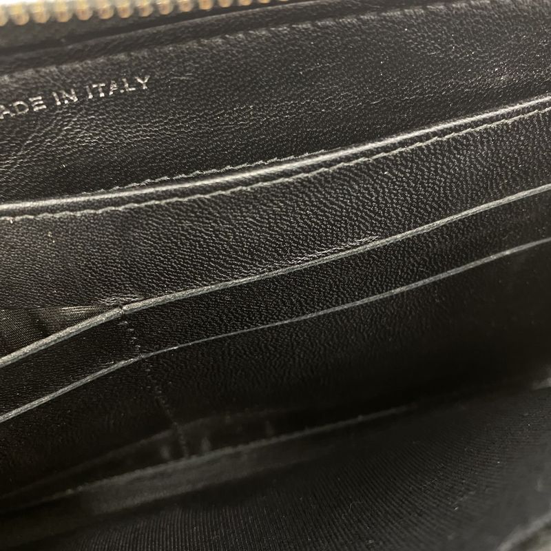 Chanel Long Wallet Matelasse Lambskin Black Silver Hardware Women