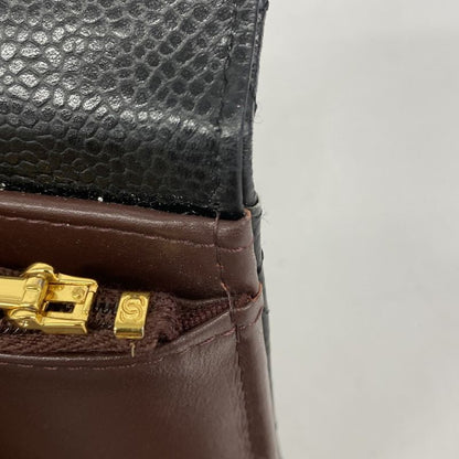 Chanel Trifold Wallet Matelasse Caviar Skin Black Gold Hardware Women