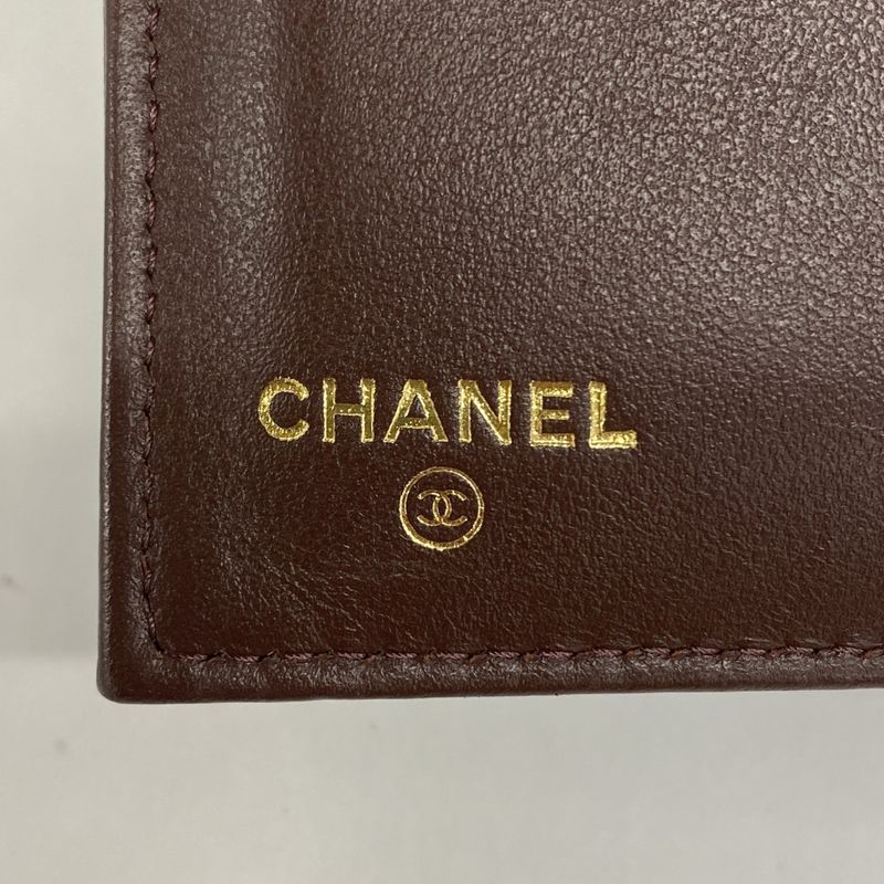 Chanel Trifold Wallet Matelasse Caviar Skin Black Gold Hardware Women